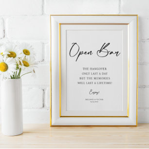 Poster des signes Mariages Open Bar