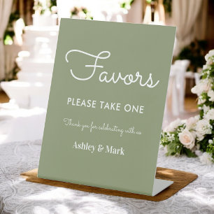 Poster des signes Mariages Sage Green Faveurs