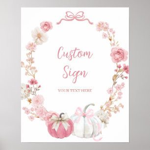Poster des signes personnalisés en blanc et rose p