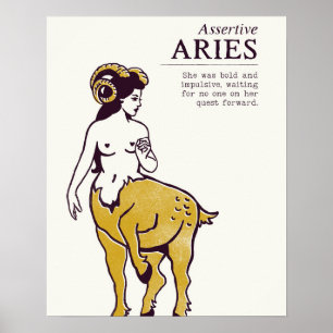 Poster des signes Zodiac Aries. Aries Ram Astrolog