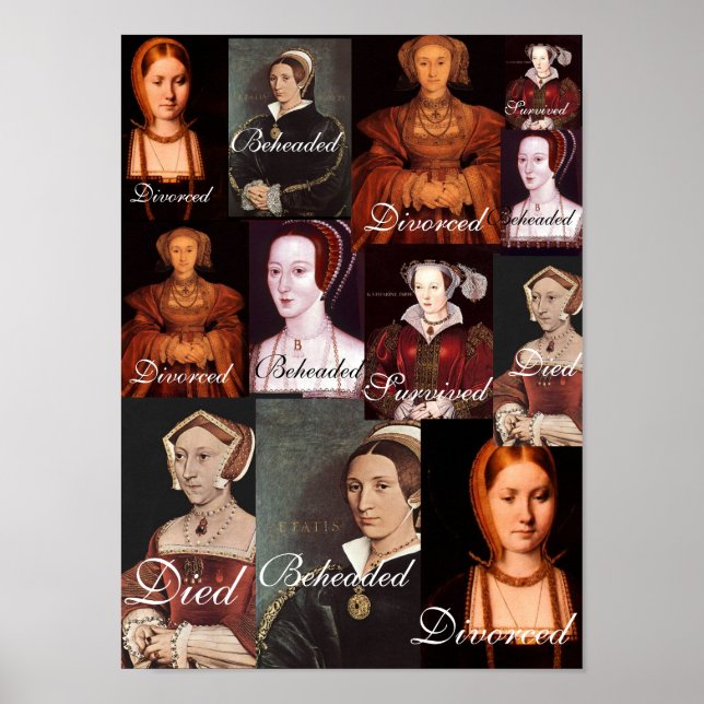 Poster des six femmes d'Henri VIII (Devant)