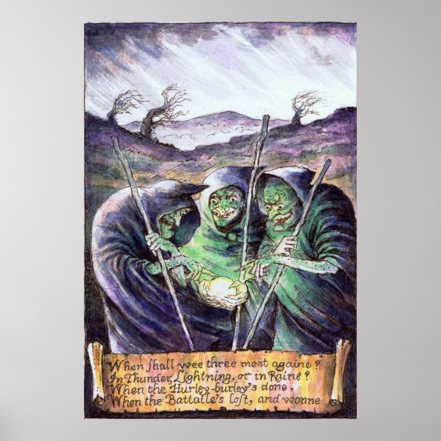 Poster des sorcières Macbeth (Devant)