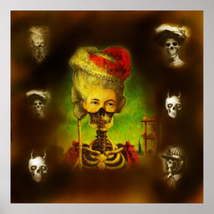 Poster des squelettes d'horreur gothique