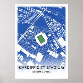 Poster des Stadtstadions Cardiff - Zuhause von Car