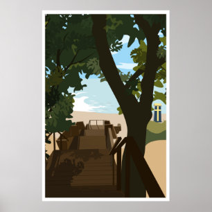 Poster des Stairs de plage de Bethany, affiche de 