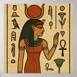 Poster des symboles anciens de l'art hiéroglyphiqu