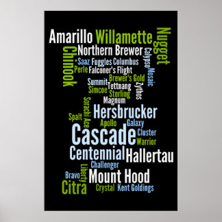 Poster des variétés de houblon coloré