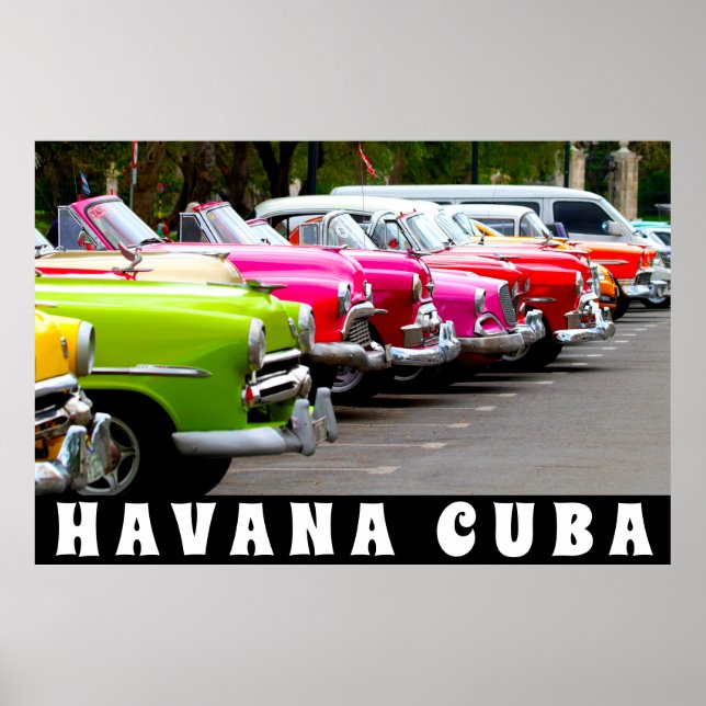 Poster des voitures classiques de La Havane Cuba (Devant)