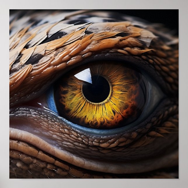 Poster des yeux de vélociraptor - Dinosaur Ar (Devant)