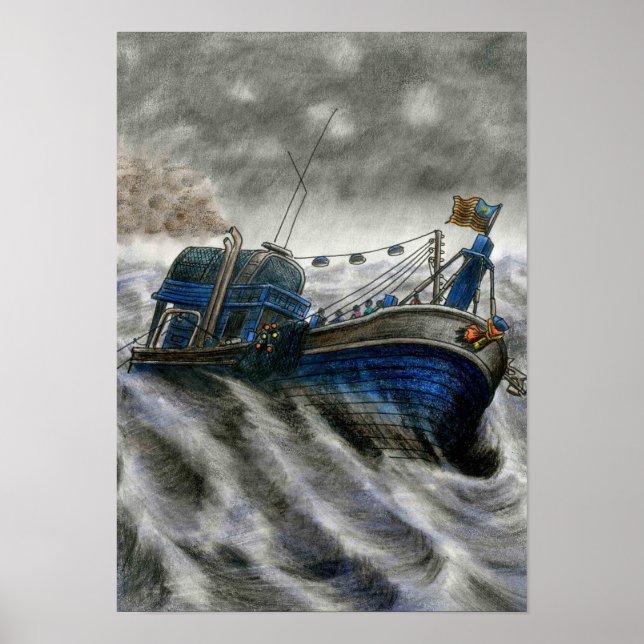 Poster des yeux morts, Bateau en couleur par Vanna (Devant)