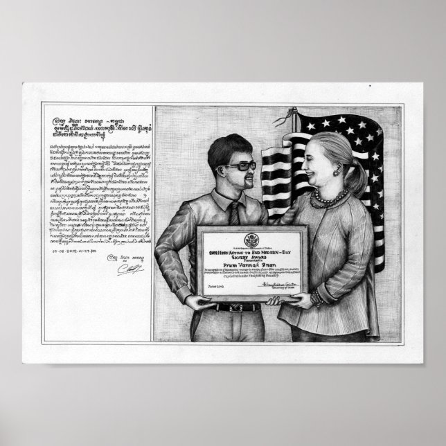 Poster des yeux morts de Vannak et Hillary Clinton (Devant)