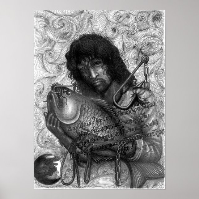 Poster des yeux morts, Vannak sur un crochet (Devant)