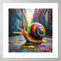 Poster d'escargot de rue