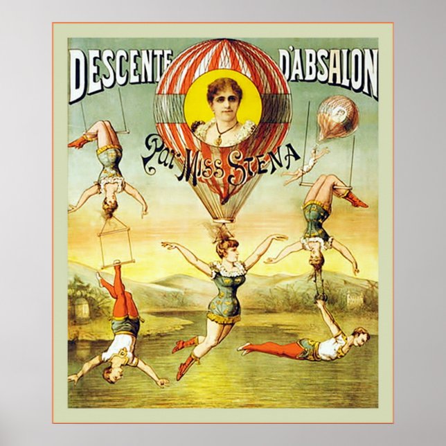Poster Descente d'Absalon ~ Cirque Vintage (Devant)