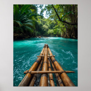 Poster descente de rivière en radeau en Jamaïque