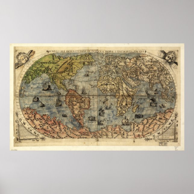 Poster Description de la Vniversale Carte du Monde (1565) (Devant)