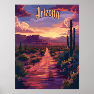 Poster Désert de l'Arizona la nuit