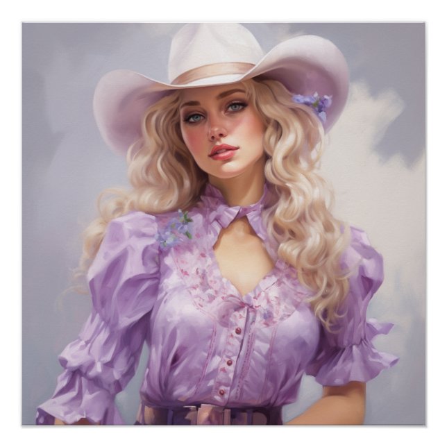Poster Desert Dusk : Cowgirl Wall Art (Devant)