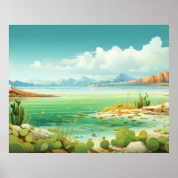 Désert en bord de mer Beach Cactus Peinture
