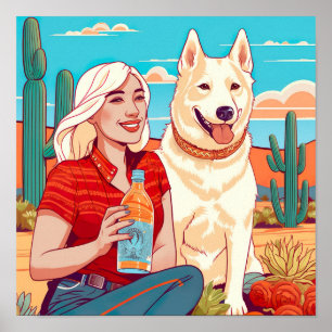 Poster Desert Secourt Chien, Tequila et Femanhood Print