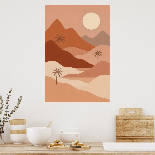 Poster Desert Serenity | Boho Style Wall Art (Cuisine)