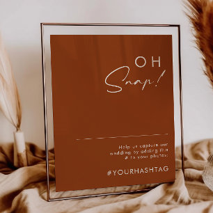 Poster Désert simple   Hashtag Mariage Terracotta Oh Snap