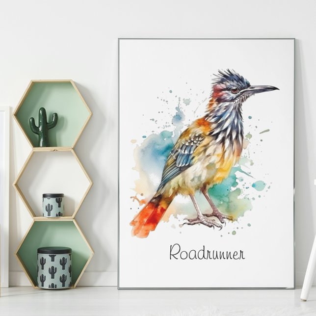 Poster Desert Spirit, Roasrunner en Aquarelle personnalis (Créateur téléchargé)