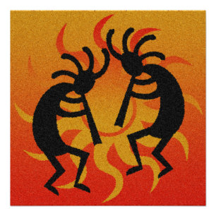 Poster Désert tribal du sud-ouest Sun Kokopelli