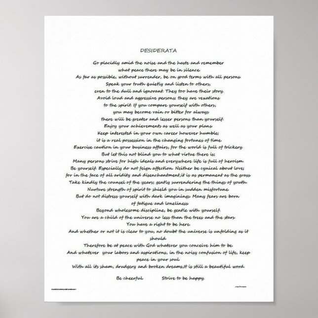 POSTER DESIDERATA (Devant)