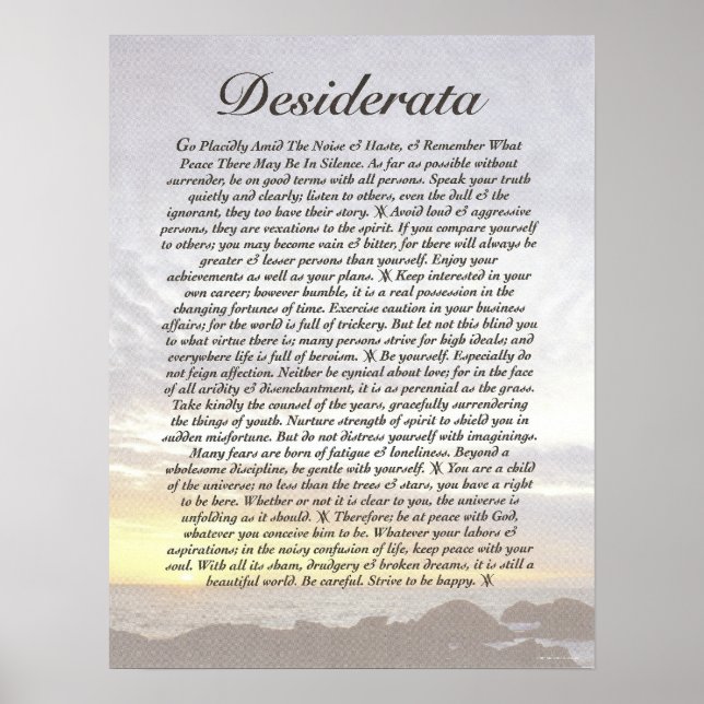 POSTER DESIDERATA (Devant)