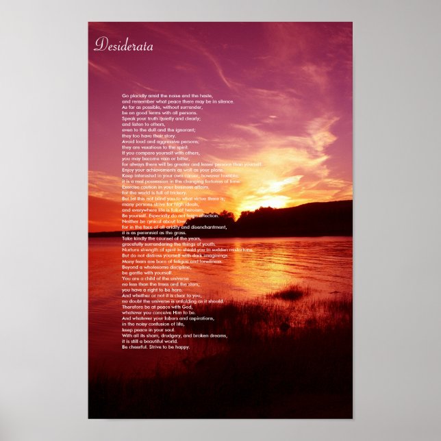Poster Desiderata (Devant)