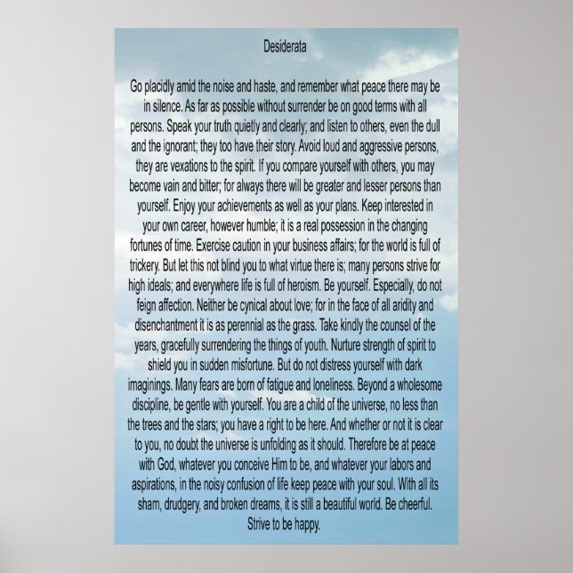 Poster Desiderata (Devant)