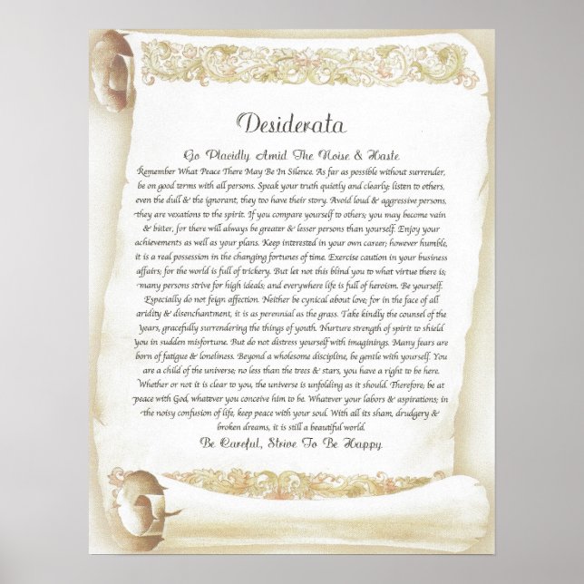 Poster DESIDERATA Antique Florentine Soll (Devant)