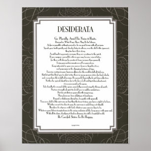 Poster DESIDERATA Blackswirl Sans