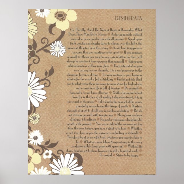 Poster DESIDERATA Careful Daisées biologiques (Devant)