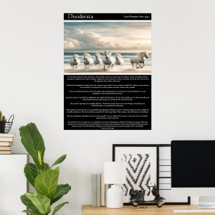 Poster Desiderata : Chevaux de la côte du coucher du sole