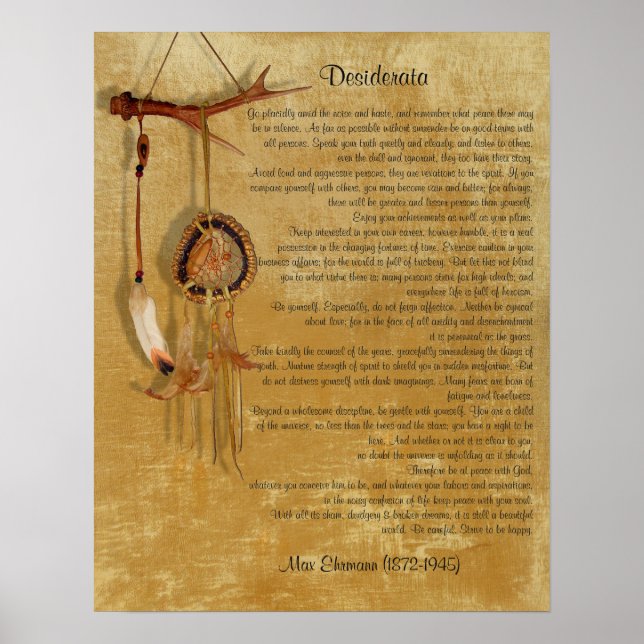 Poster Desiderata "choses désirées", dragueur de prose (Devant)