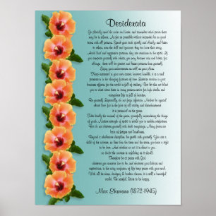 Poster Desiderata "choses désirées" Hibiscus frontière