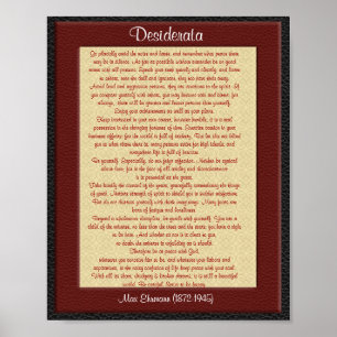 Poster Desiderata "choses désirées" look cuir
