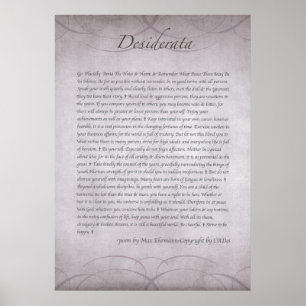 Poster DESIDERATA dans les champs de lavande pour toujour
