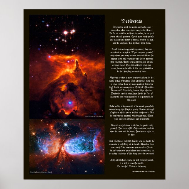 Poster Desiderata - La beauté de l'espace extra-atmosphér (Devant)