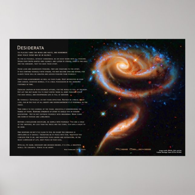 Poster Desiderata - Les Galaxies Roses, Arp 273 (Devant)