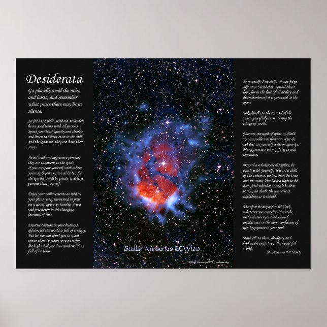 Poster Desiderata - Nourriture Stellaire RCW120 (Devant)