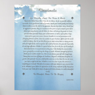 Poster DESIDERATA nuages prudents