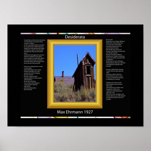 Poster Desiderata Out House (Devant)