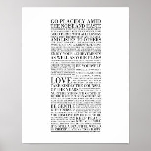 Poster Desiderata par Ehrmann maximum