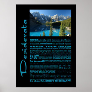 Poster Desiderata Poem Moraine Lac