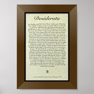 Poster DESIDERATA Poème de Max Ehrmann