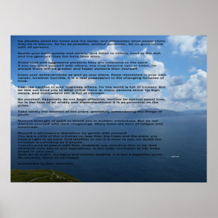 Poster Desiderata poème inspirant