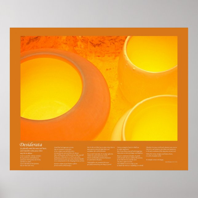 Poster Desiderata - Pots d'argile à feu Refroidissement d (Devant)